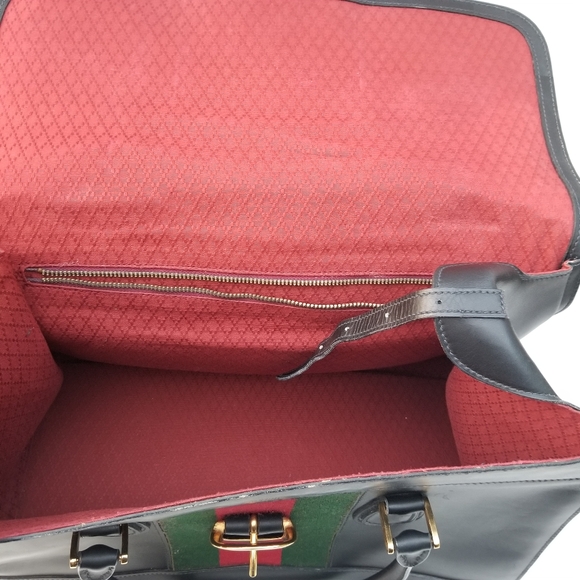 Auth Vintage Gucci Web Rare UNISEX Boston Carryall weekender mini luggage XL bag - Picture 15 of 16